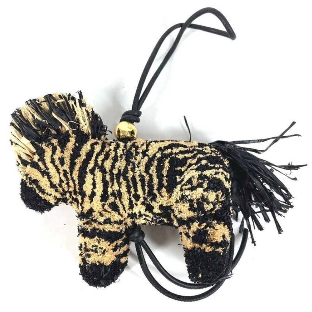 LOEWE Charm Zebra Shima C621232xkp Raffia Black